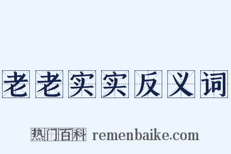 老老实实反义词是什么意思的图片